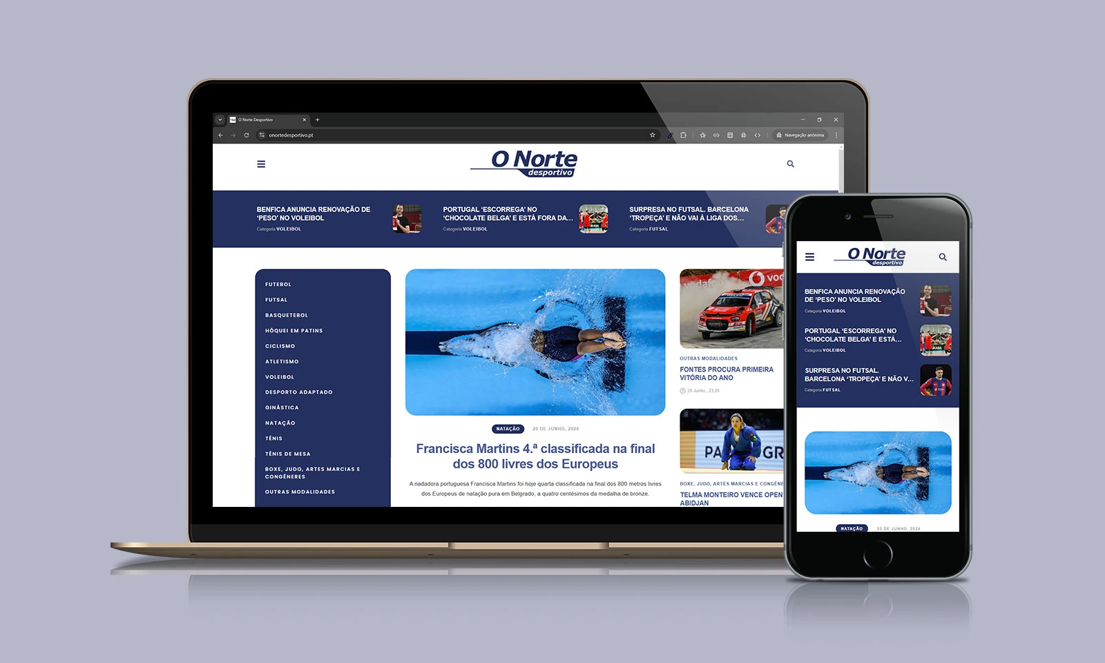 Web Design E Web Development O Norte Desportivo