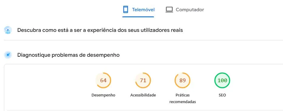 Optimizacao Wordpress Kenia Mobile Antes